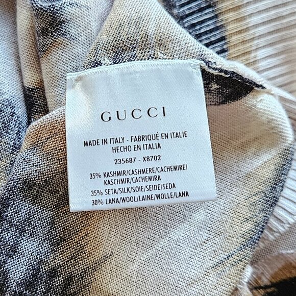 Gucci Women's Patterned Cardigan in Black and Tan - Picture 8 of 9
